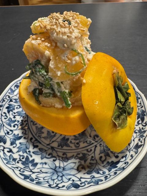 柿とほうれん草の白和え